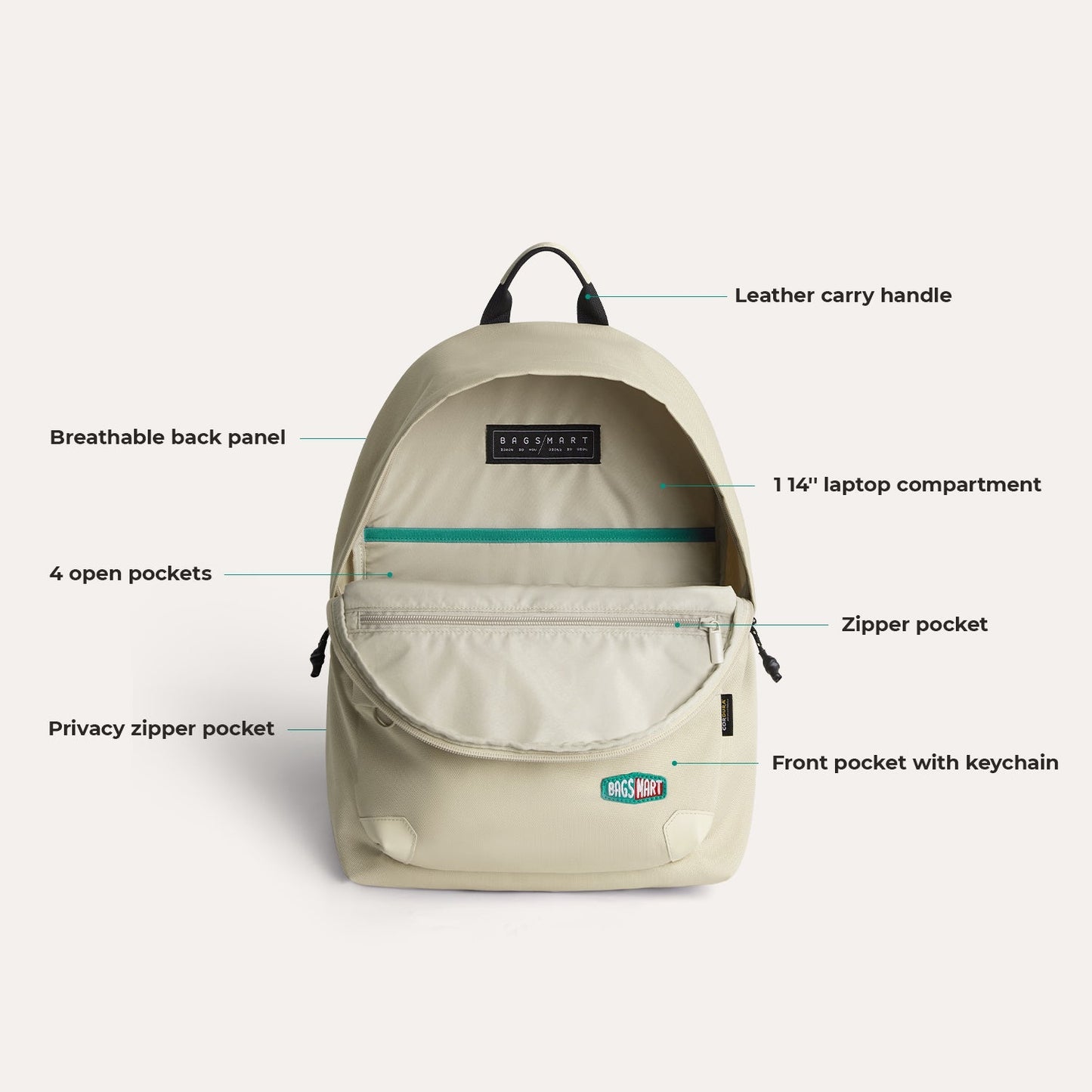 Ocean Cordura Campus Backpack with Laptop Sleeve