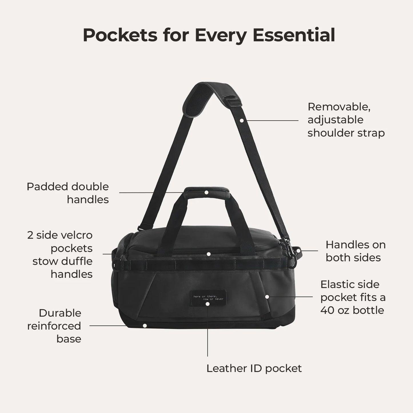 Paz 43L Carry On Travel Duffle Backpack
