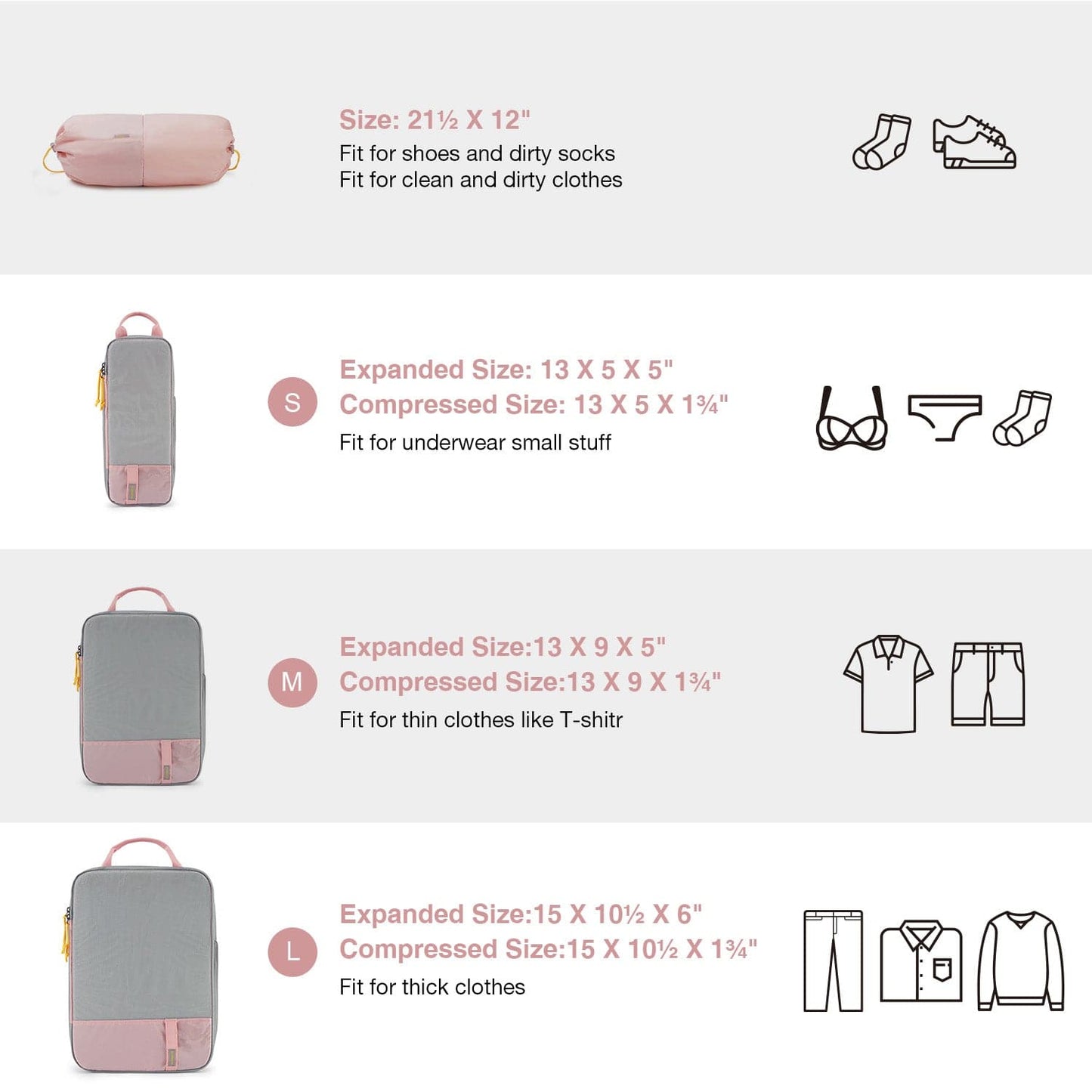 Compression Packing Cubes 6PCS