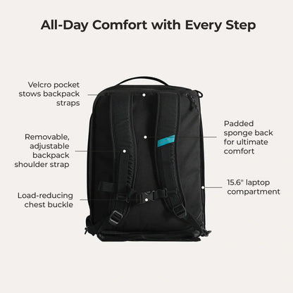 Paz 43L Carry On Travel Duffle Backpack