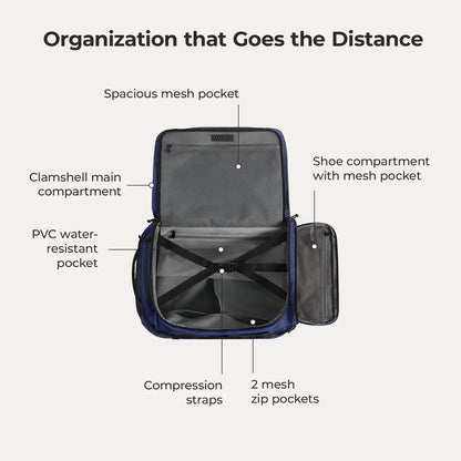 Paz 43L Carry On Travel Duffle Backpack